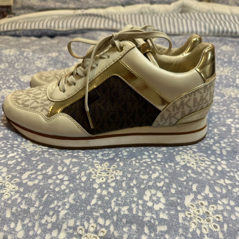 Michael Kors Gold and Cream Women's Sneakers